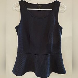 Ann Taylor blue waffle sleeveless top